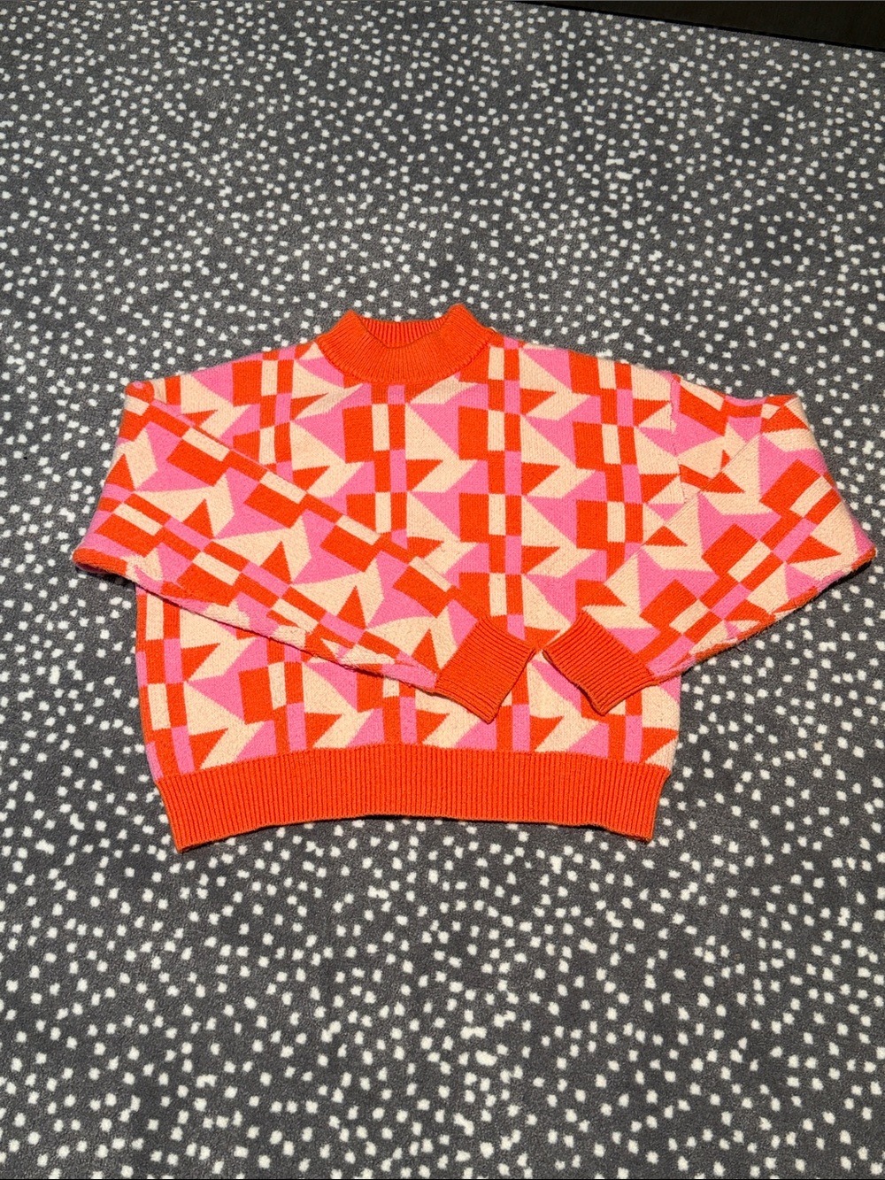 THML Multi Abstract Print Mock Neck Sweater - Picture 2 of 5